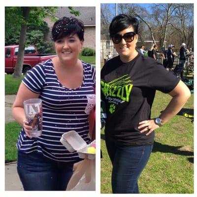 My before and after 9Round photo!!! 50lbs gone!!