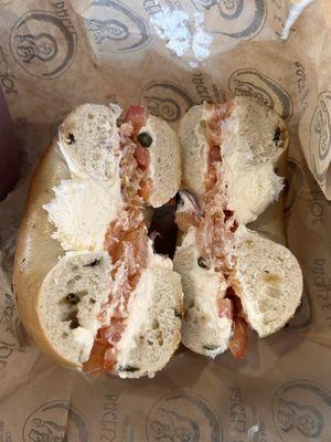 Lox, Bagel and Cream Cheese Sandwich Lunch