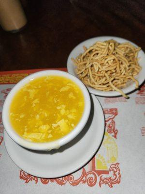 Lunch special includes egg drop or sweet and sour soup