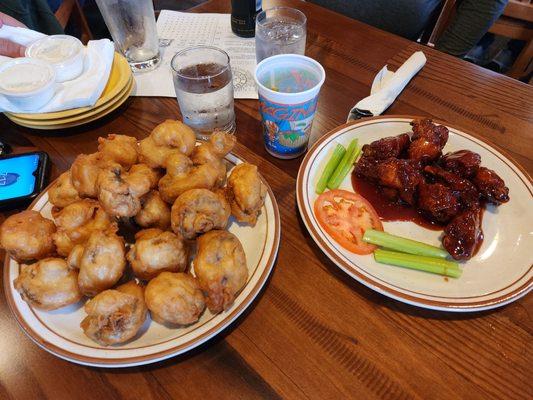 Chicken wing & Fried mushroom