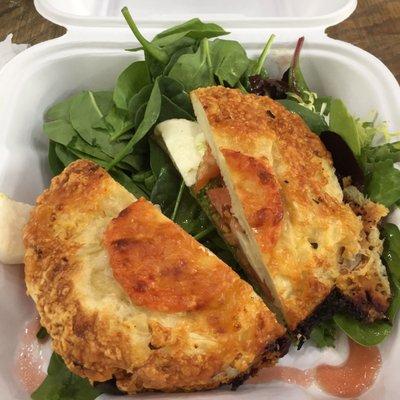 Caprese sandwich + salad from food court