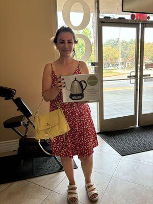 Our customer got her gift when they collected her massage points.