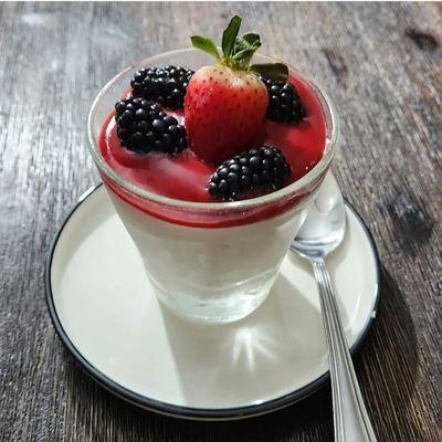 Red fruit panna cotta