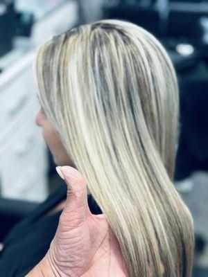 Ash blonde balayage