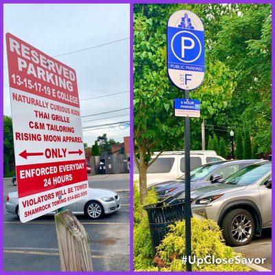 Standard Westerville parking. Stay in the posted business parking, or in one of the many nearby public parking areas. #UpCloseSavor XP