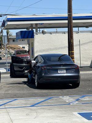 Come get a Tesla washed.