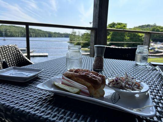 Lobster rolls and cold slaw