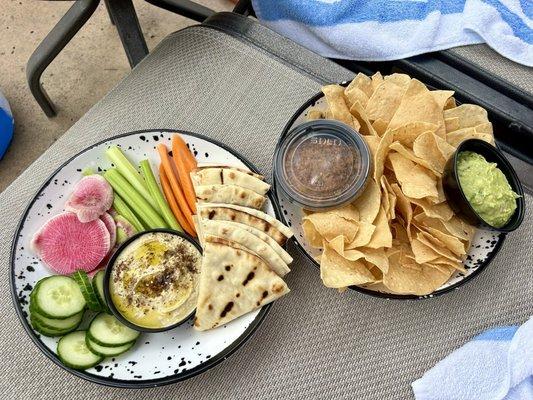 Lemon Hummus & Guacamole & Salsa** Yummy!