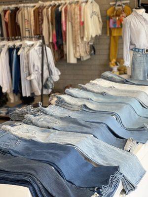 Fashion store. Women's boutique. Shop Women's Designer Denim from Brands like Frame, Mother, Agolde and more