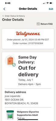 Out for delivery