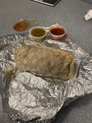 Thick delicious burrito.