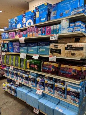 Adult pads, Underwear, diapers and guards 50% less thank retail at McGary's