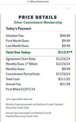 Price details