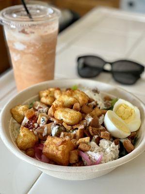 Spicy Hummus Bowl w/ Crispy Halloumi Cheese was delicious!