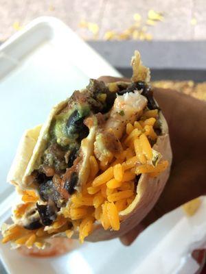 Surf and turf burrito