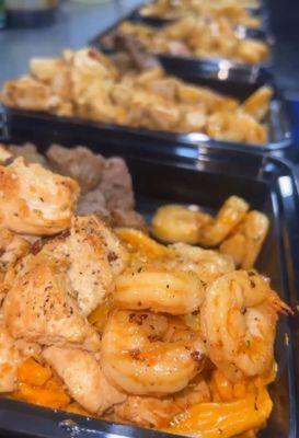 Shrimp and chicken plate