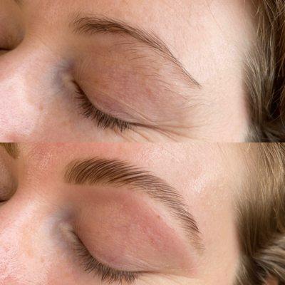 Brow Lamination, Shaping & Color Boost to give you the fullest and most natural brows.