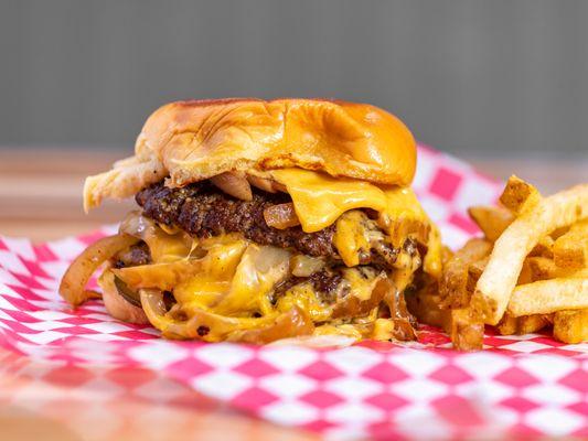 The Foxtrot - Two American Wagyu Patties, Caramelized Onions, American Cheese, Pickle, Foxtrot Sauce