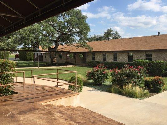 Viewing the Courtyard from Main Entrance to Sanctuary