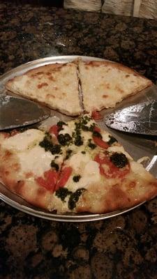 Margherita Pizza and White Pizza slices.