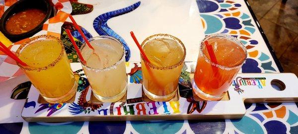 Margarita flight (original, tamarind, passion fruit, strawberry)