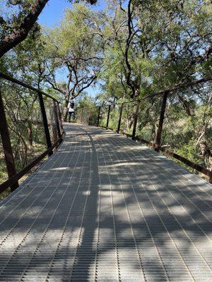 Hiking up the bridge