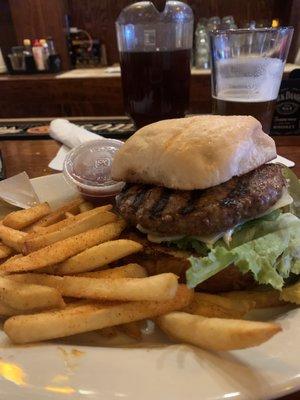 Cheeseburger and fries