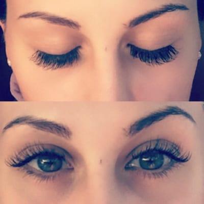 Eyelash extensions after my first full set application