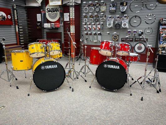 Snapshot of just a couple of our many drum set offerings!