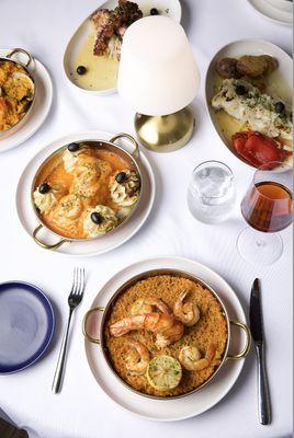 Arroz de Camarão Tigre, Bacalhau Nortenha e Bacalhau Lagareiro com Vinho do Porto