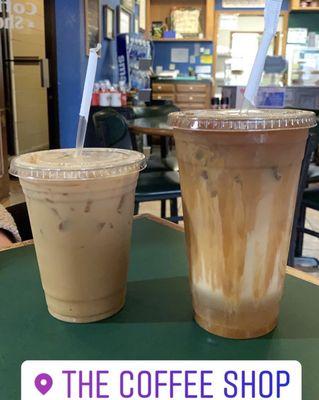 Sm Vanilla Latte & Lg Iced Caramel Macchiato