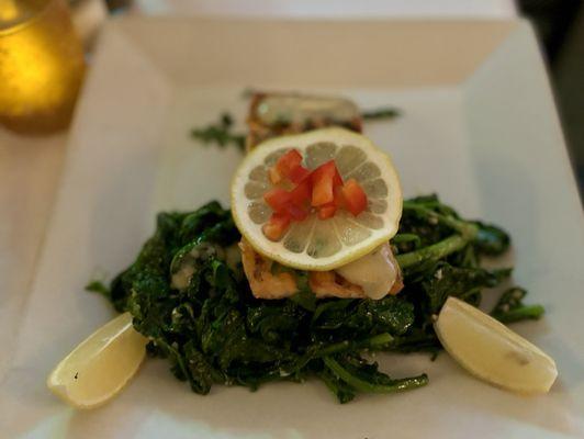 Salmon Over Pasta, instead of pasta opted for Broccoli Rabe