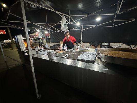 Tent setup of the carnes.