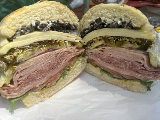 I asked for something like an Italian and they whipped up a wonderful salami, mortadella and ham sandwich.