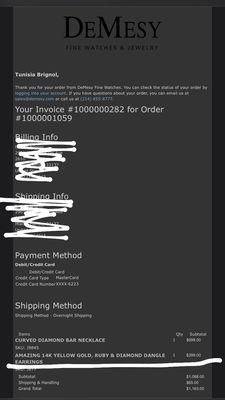 My receipt after being called a scammer and accused of not buying from them!!!!