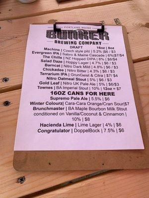 Beer list