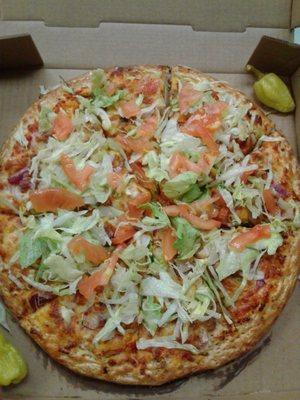 Our yummy taco pizza you have to try one