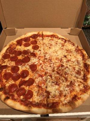 Daily Pizza Special $10.99 XL 1 Topping Pizza - no coupon needed.  1/2 Pep 1/2 Cheese pictured