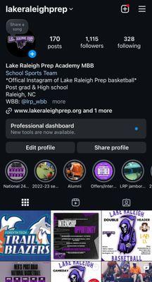 Follow us on instagram @lakeraleighprep & @Lrp_wbb