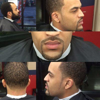 Before and after wave length w/back tapered and goatee design $35 (25 head 10 face) $30 maintenance cut and beard design