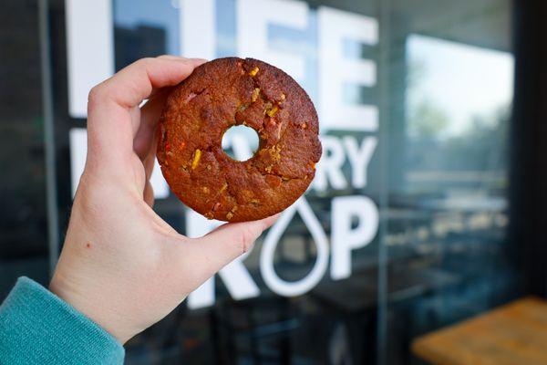 Birthday Cake Protein Donut. Made with 100% Organic ingredients!