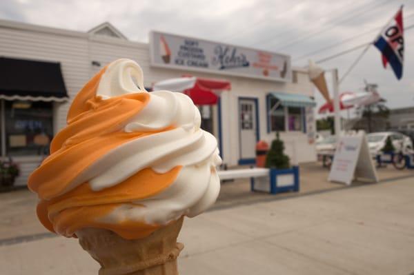 The iconic cone in front of the shop.