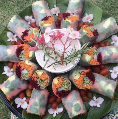 20 serving Summer Roll Party Platter with Peanut sauce