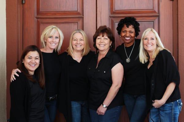 Front office staff from both offices. (left to right) Donna, Cheryl, Diane, Carolyn, Felicia, Cathy