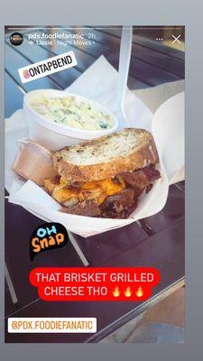 Brisket grilled cheese