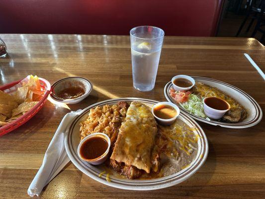 Carne Adovada Stuffed Sopaipilla a la Carte, Chile Relleno a la Carte