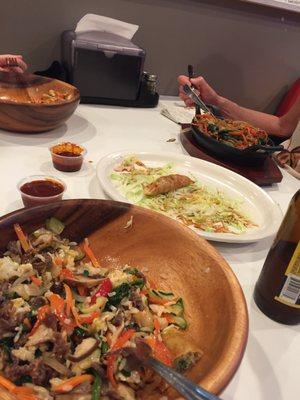 Korean nights on Fridays. Bibimbop, japChae and mandu