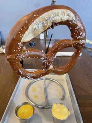 Greasy giant soft pretzel.