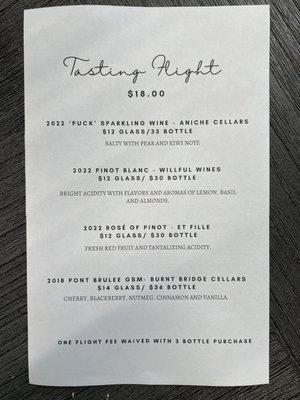 Flight menu