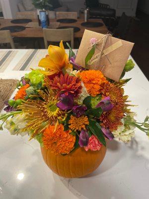 Flower delivery we got in the fall - October. Super cute!